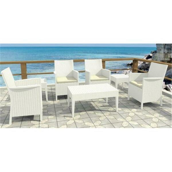 Siesta California Wickerlook Casual Seating set - 7 Piece White ISP8062S-WH